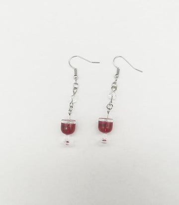 Red Wine Glass Earrings | Ink You