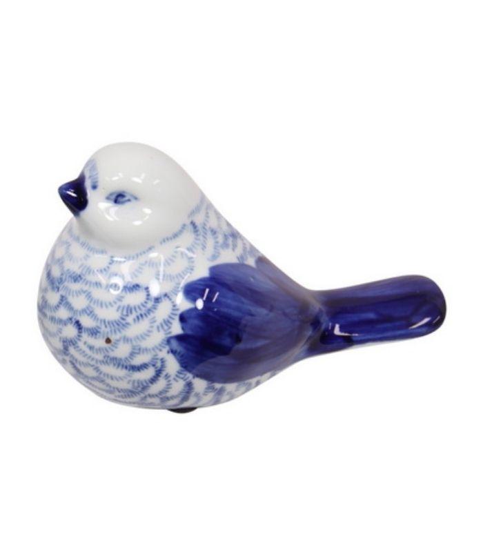 Figurine Blue Willow Ceramic Bird
