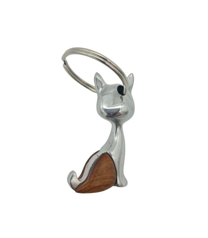 Keychain Cat Keyring With Bayong Wood Feature