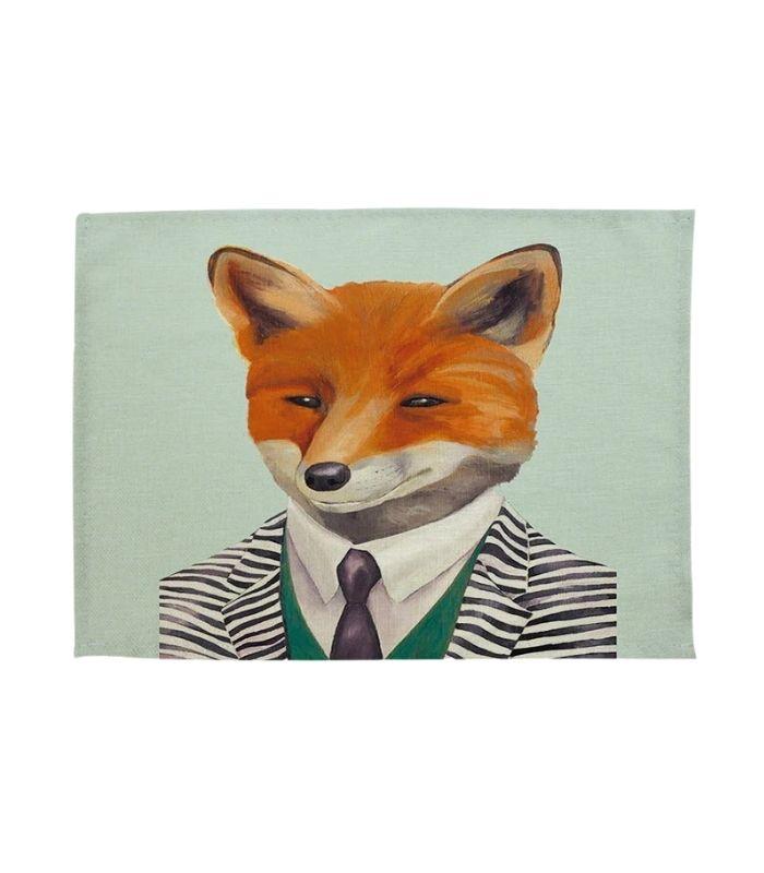Linen Animal Placemat - Mr Fox | Ink You