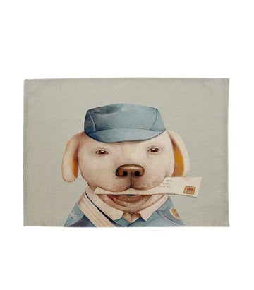 Linen Animal Placemat - Postal Dog | Ink You