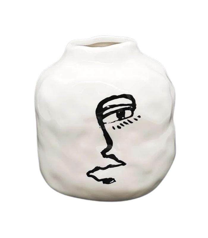 Planter Line Face Vase - A