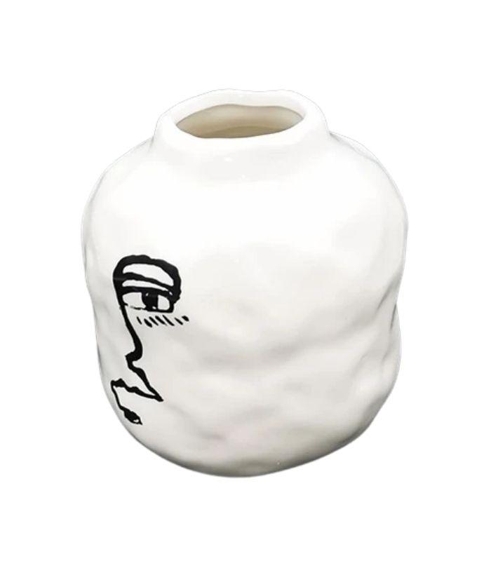 Planter Line Face Vase - A