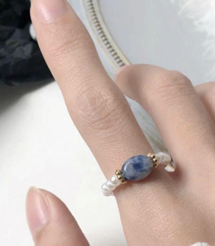 Pearl Stone Ring -  Blue Stone | Ink You