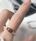 Pearl Stone Ring - Brown | Ink You