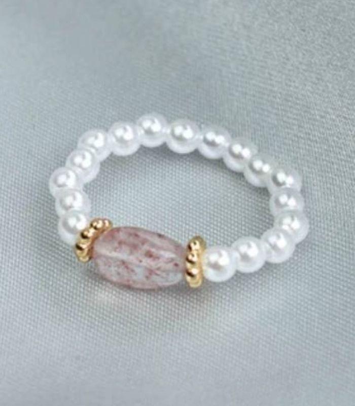 Pearl Stone Ring - Pink Quartz | Ink You