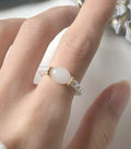 Pearl Stone Ring - White Stone | Ink You