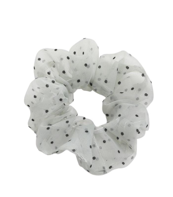 Spotted Scrunchy Hairband - Green Gray | Ink You