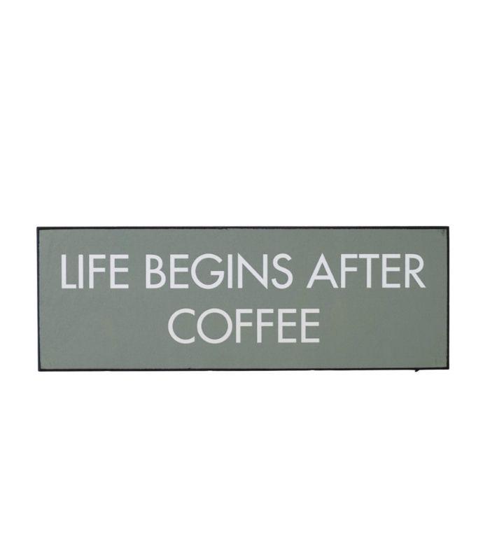Life Begins After Coffee Wooden Plaque | Ink You