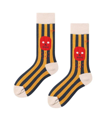 Socks Crying Skull Striped Socks