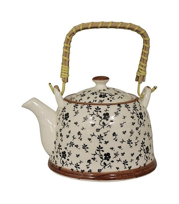 Teapot Black Flower Teapot