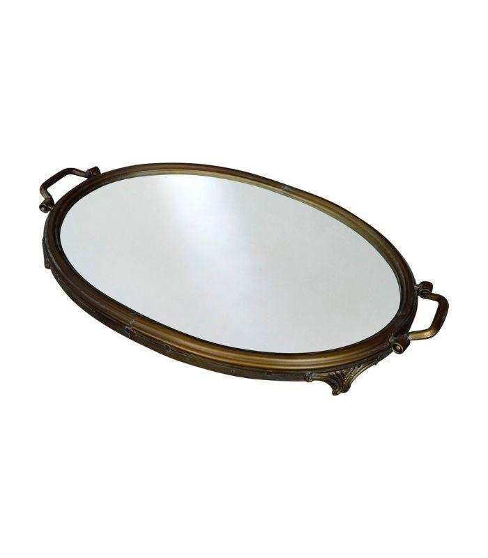 Oval Mirror Tray - Antique Brass | Ink You